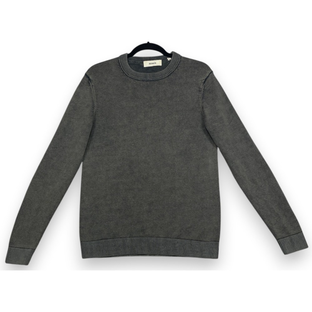 Buck Mason Vintage Dyed Cotton Traveler Sweater Dark Olive Green Small